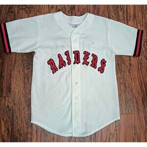 Vintage 14 LOS ANGELES OAKLAND RAIDERS Baseball Jersey M TeamWork Made in Usa